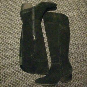 Black Suede over-the-knee boots